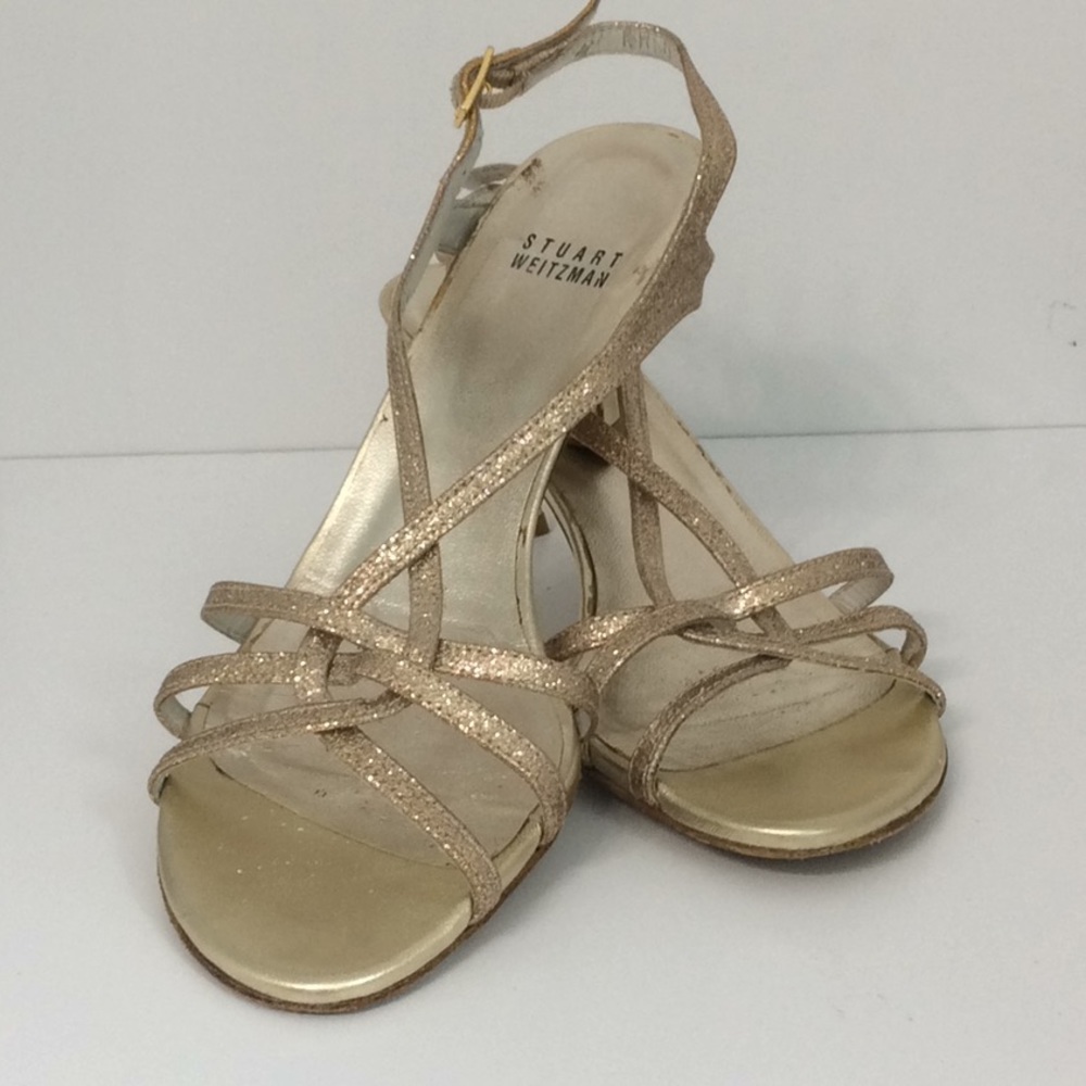 Stuart Weitzman Open-Toe Kitten Heel Sandals